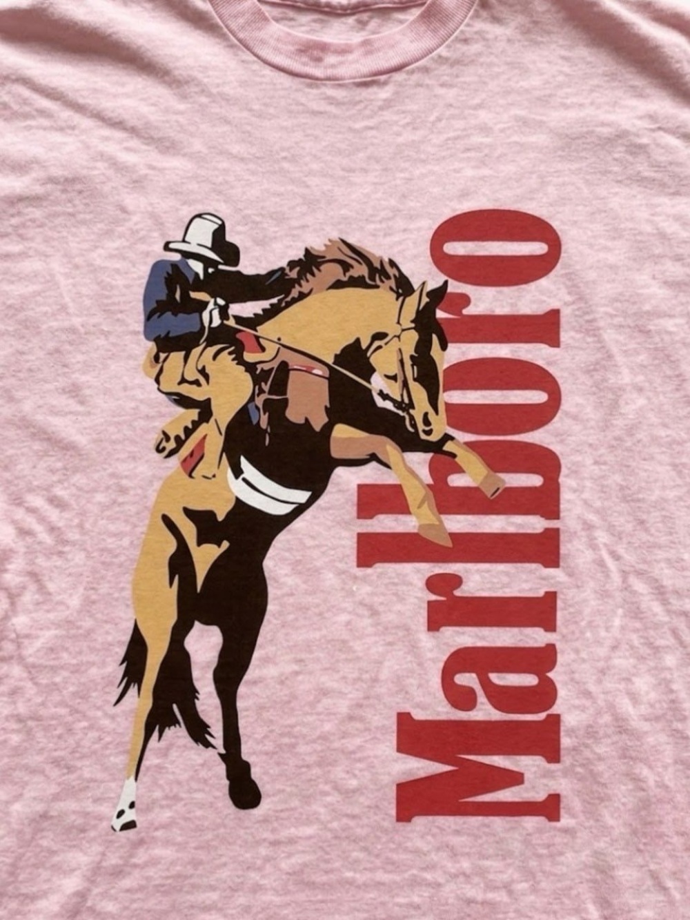 Light Pink Graphic Tee with Rodeo Horse Print - Picture 2 of 4